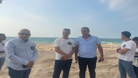 איתמר רביבו, ראש המועצה חוף אשקלון, אבישי כהן, ראש המועצה מטה יהודה ושמעון בטאט, מנכ'ל המועצה בסיור 